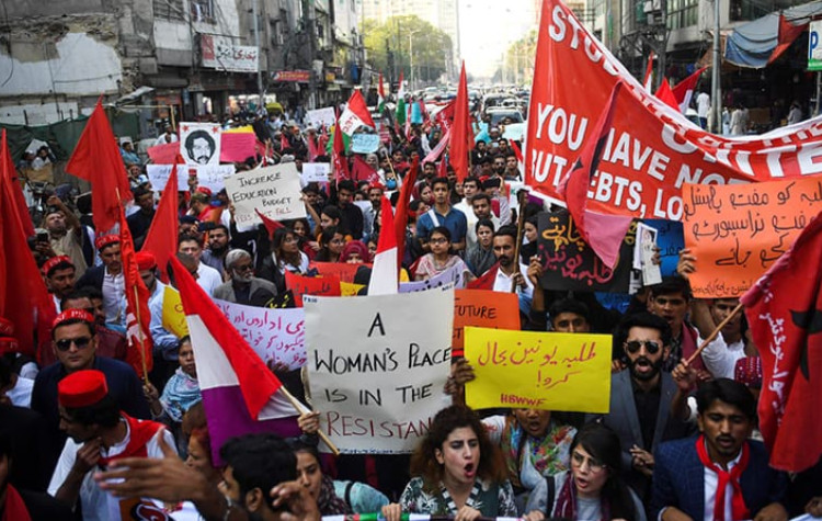 student march pakistan