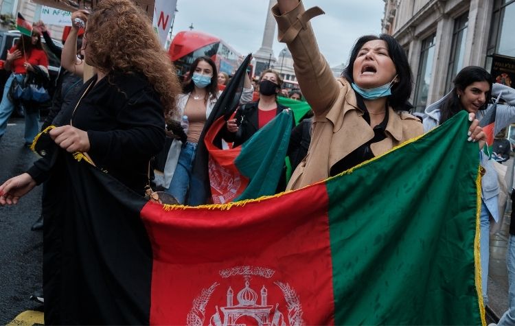 Afghanistan protest web banner
